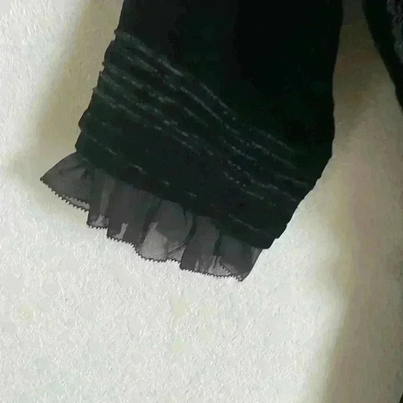 Vivienne Tam Regencycore Silk Blend Black Velvet Appliqué Tie Waist Top Size S - Picture 11 of 15